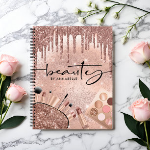 Beauty Rose Gold Glitzer Kosmetik Termin Notizbuch