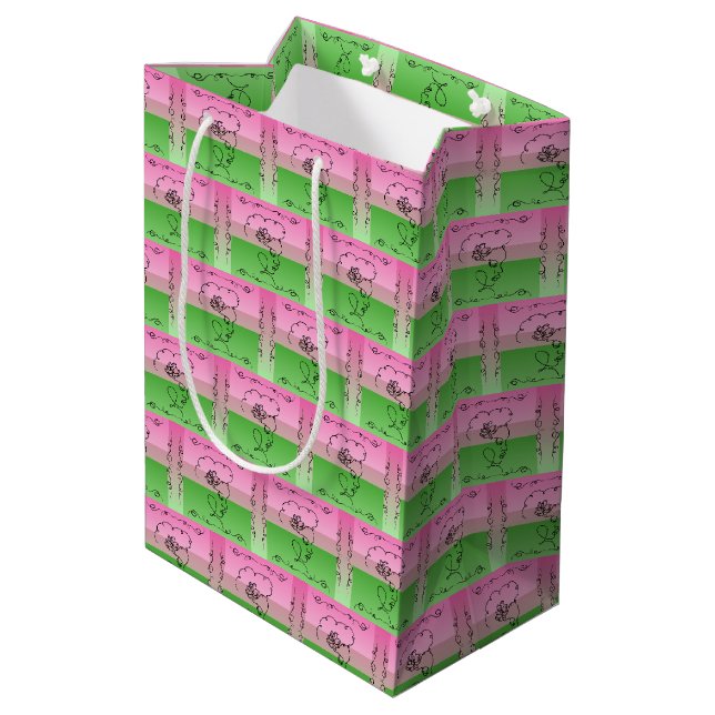 Beauty Roselle Vertikale Geschenktasche Mittlere Geschenktüte (Rückseite Schrägansicht)