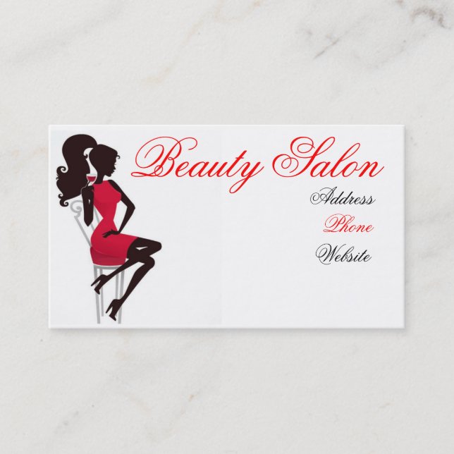 Beauty Salon Business Card Visitenkarte (Vorderseite)