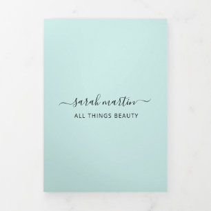 Beauty Salon Business Türkis Trifold Broschüre