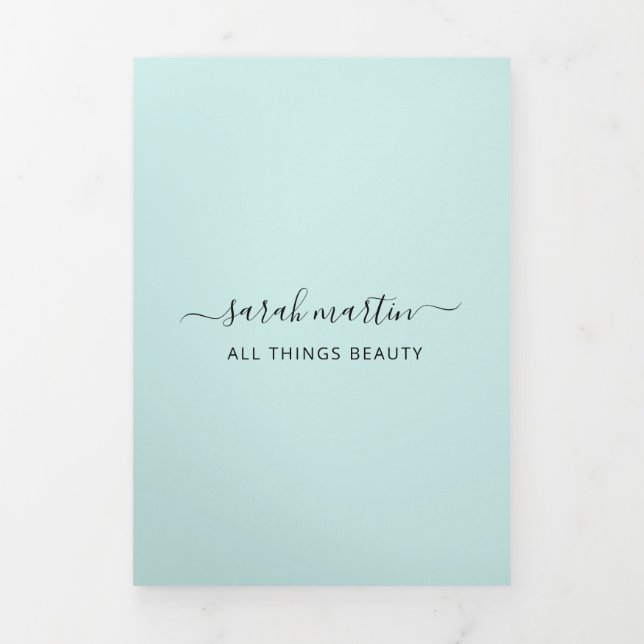 Beauty Salon Business Türkis Trifold Broschüre (Cover)
