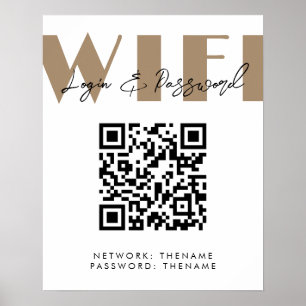 Beauty Salon Cafe Wifi Network QR Code Poster