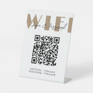 Beauty Salon Cafe Wifi Network QR Code Sockelschild