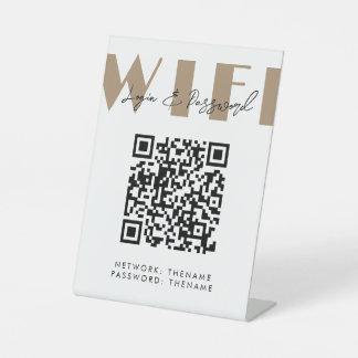 Beauty Salon Cafe Wifi Network QR Code Sockelschild