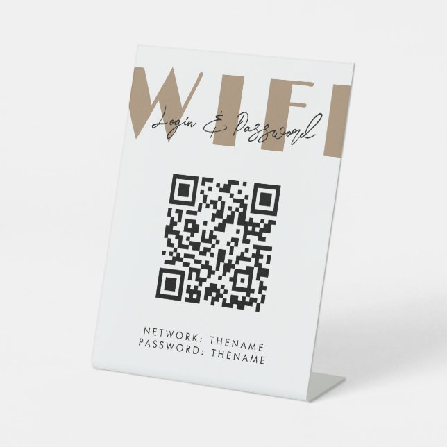 Beauty Salon Cafe Wifi Network QR Code Sockelschild (Vorderseite)