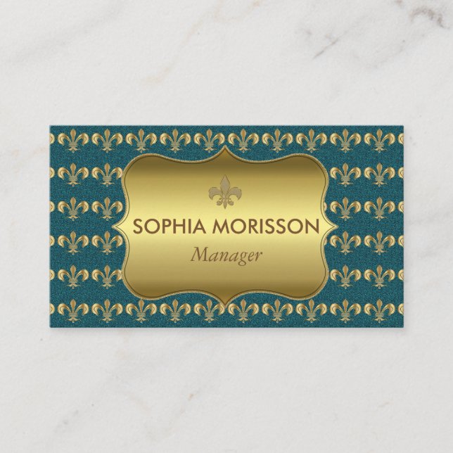 Beauty Salon Ernennung Golden Monogramm Terminkarte (Vorderseite)
