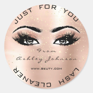 Beauty Salon Glitzer Eyes Gold Lash Cleaner Runder Aufkleber