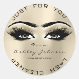 Beauty Salon Glitzer Gold Lash Cleaner Open Eye Runder Aufkleber