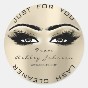 Beauty Salon Glitzer Gold Lash Cleaner Open Eye Runder Aufkleber