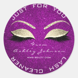 Beauty Salon Glitzer Rosa Orchid Lash Cleaner Runder Aufkleber