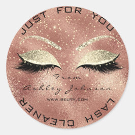 Beauty Salon Glitzer Rose Glass Gold Lash Cleaner Runder Aufkleber