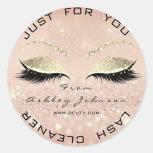 Beauty Salon Glitzer Skinny Gold Lash Cleaner Runder Aufkleber