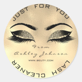 Beauty Salon Glitzer WELLNESS-CENTER Makeup Gold L Runder Aufkleber
