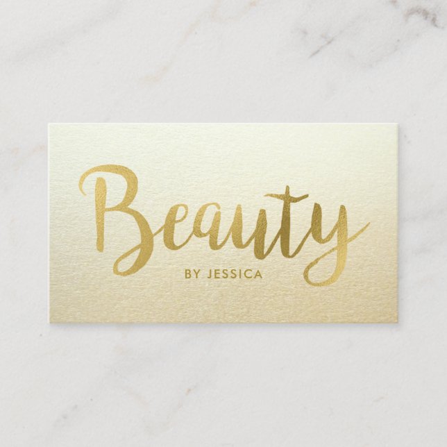 Beauty Salon Gold Foil Haar und Nägel Visitenkarte (Vorderseite)