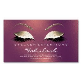 Beauty Salon Gold Glitzer Adress Lashes Magnetische Visitenkarte