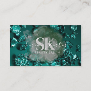 Beauty Salon Green Diamonds Visitenkarte