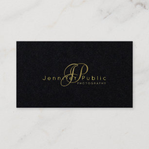 Beauty Salon Hair Stylist Fotografy Black Luxury Visitenkarte