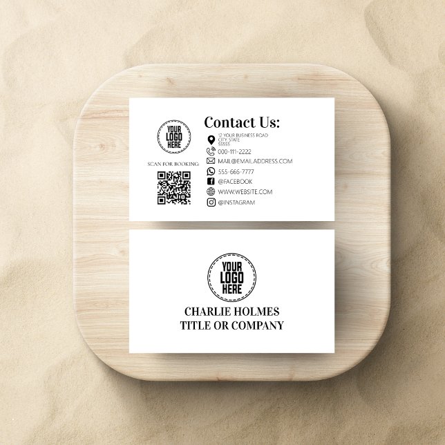 Beauty Salon Lash Hair Makeup QR Code Minimalistis Visitenkarte (Von Creator hochgeladen)