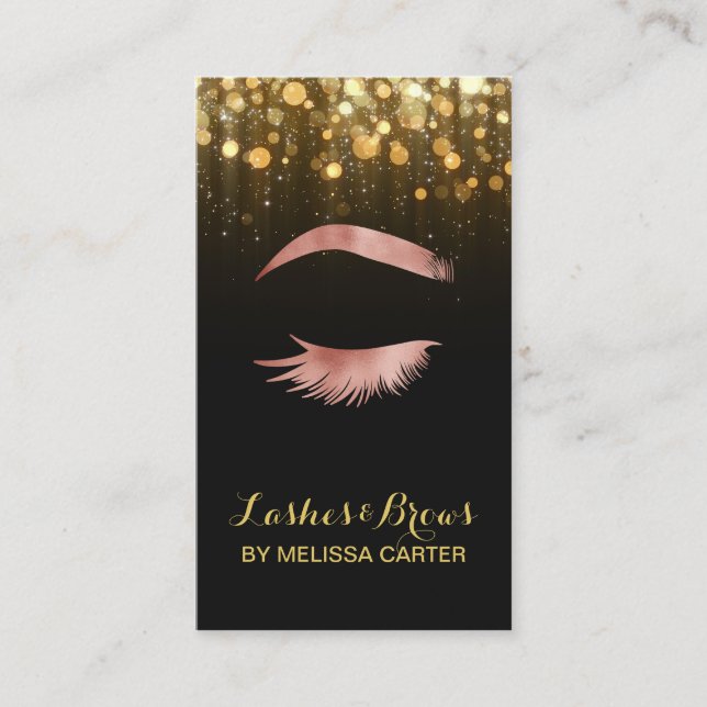 Beauty Salon Makeup Artist Brows Lash Extensions Visitenkarte (Vorderseite)