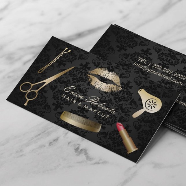 Beauty Salon Makeup & Hair Stylist Visitenkarte (Von Creator hochgeladen)
