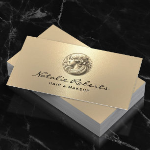 Beauty Salon Modern Gold 3D Logo Haar Stylist WELL Visitenkarte