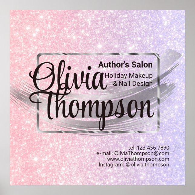 Beauty Salon Pearl Silver Poster (Vorne)