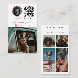 Beauty Salon Photo Feed Social Media QR Code Visitenkarte
