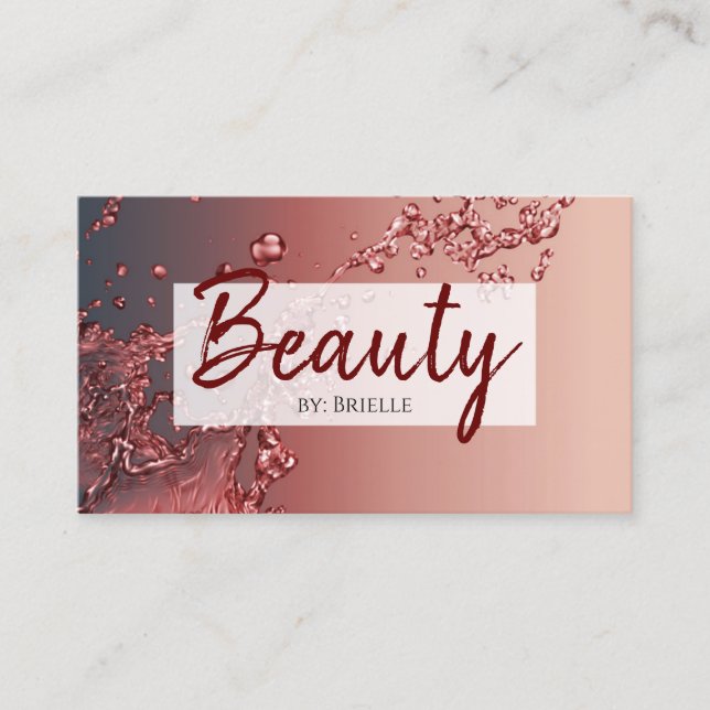 Beauty Salon Red Splash für Makeup Artist und Hair Visitenkarte (Vorderseite)