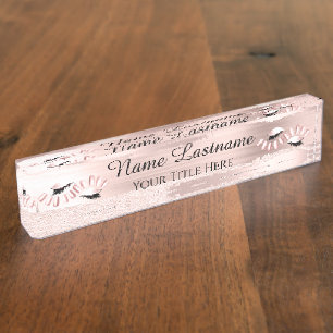 Beauty Salon Rose Nails Lashes Namensplakette
