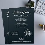 Beauty Salon Schwarz-weiß Gray Gray Script Schrift Flyer<br><div class="desc">Unser individualisierbarer Service-Flyer in einem eleganten Schwarz-, Weiß- und Graudesign - das ideale Werbemittel für T - Shirt, Bekleidungsmarken und Schönheitssalons. Schneiden Sie diesen Flyer, um Ihre einzigartige Liste von Dienstleistungen zu präsentieren, fügen Sie Ihr Logo und einen QR-Code für den nahtlosen Zugriff auf Ihre Social Media oder Website. Dieser...</div>