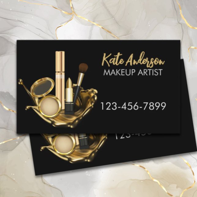 Beauty Salon Stylist Makeup Artist Kosmetologe Visitenkarte (Beauty Salon Stylist Makeup Artist Cosmetologist Business Card)