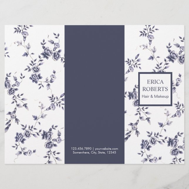 Beauty Salon Vintag Chinoiserie Blaues Meer (Vorderseite)