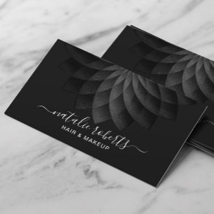 Beauty Salon & WELLNESS-CENTER Abstrakte Schwarze Visitenkarte