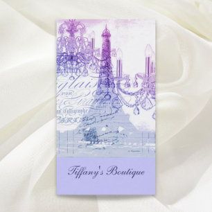 Beauty-Salon Wellness-Center lila Paris-Eiffelturm Visitenkarte