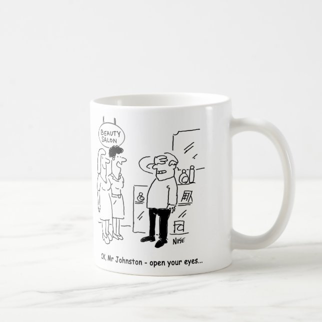 Beauty Salon - Zeit, die Augen zu öffnen Kaffeetasse (Rechts)