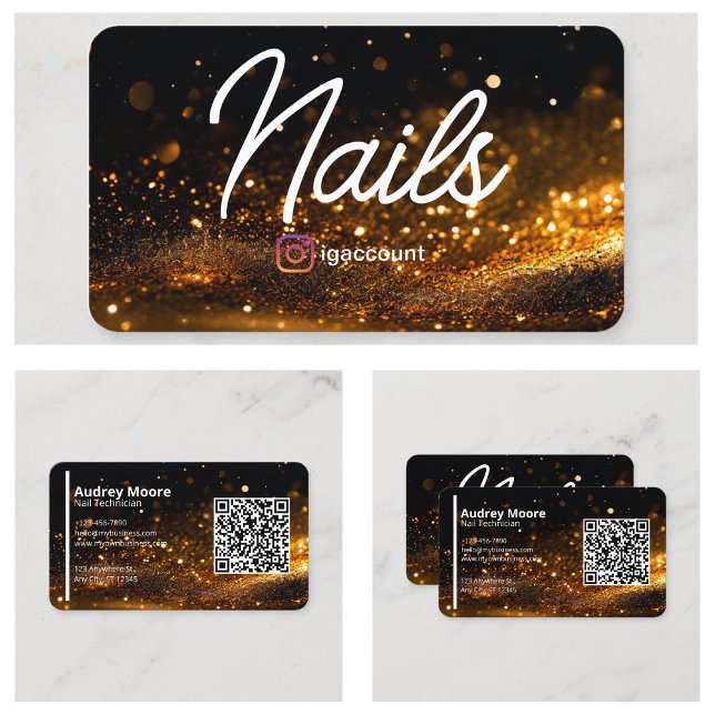 Beauty Salons Beruflich QR Code Nail Tech Visitenkarte (Beauty Salons Professional QR Code Nail Tech Business Card
)