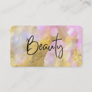 *~* BEAUTY Script Gold Foil Carte de visite rose