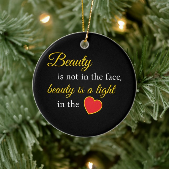 Beauty Slogan Keramik Ornament (Baum)