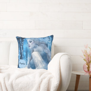 Beauty Snow Queen im Winter Wonderland gefroren Kissen