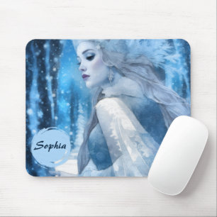 Beauty Snow Queen im Winter Wonderland gefroren Mousepad