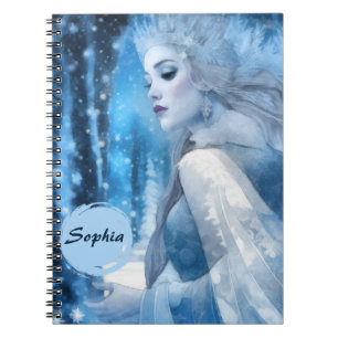Beauty Snow Queen im Winter Wonderland gefroren Notizblock