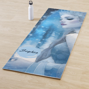 Beauty Snow Queen im Winter Wonderland gefroren Yogamatte