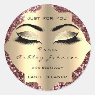 Beauty Sparkl Glitzer Rose Imitate Gold Lash Clean Runder Aufkleber