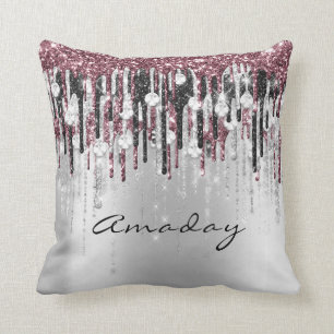 Beauty Studio Friseur Makeup Gray Pink Diamond Kissen