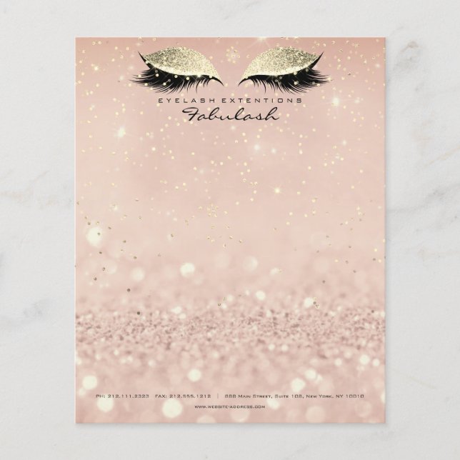 Beauty Studio Lashes Makeup Stylist Gold Blush Flyer (Vorne)