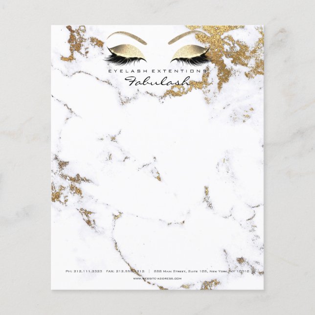 Beauty Studio Lashes Makeup Stylist Gold Marbella Flyer (Vorne)