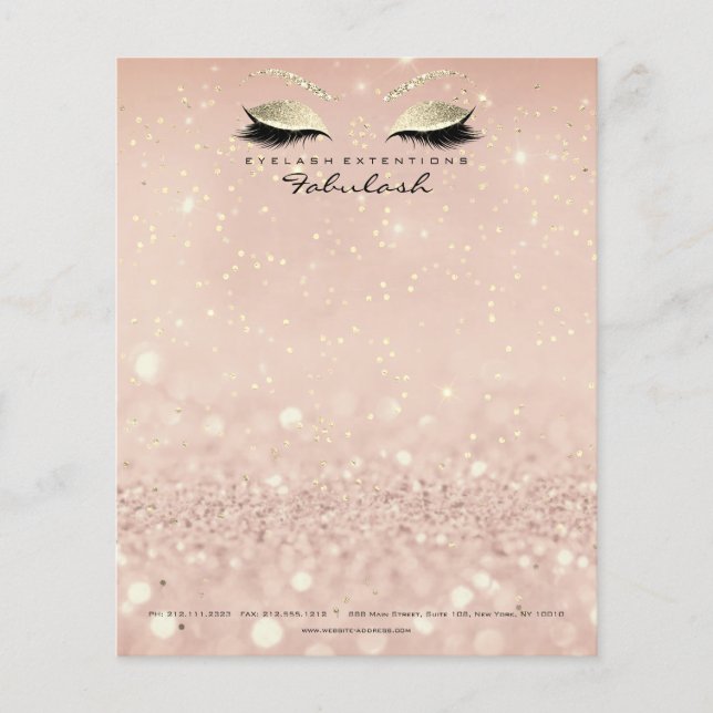 Beauty Studio Lashes Makeup Stylist Gold Skinny Flyer (Vorne)