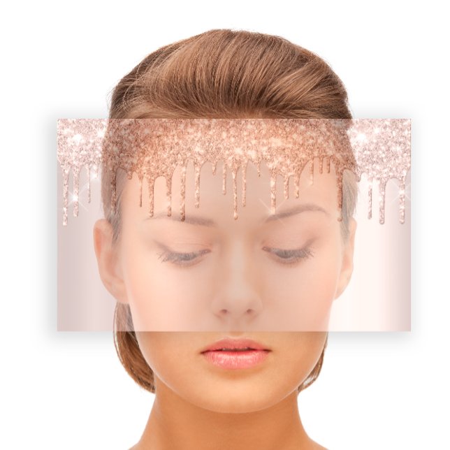 Beauty Studio Wellness-Center Lash Rose Gold Tropf Visitenkarte (Beauty Studio Spa Lash Rose Gold Drips Hair Business Card)