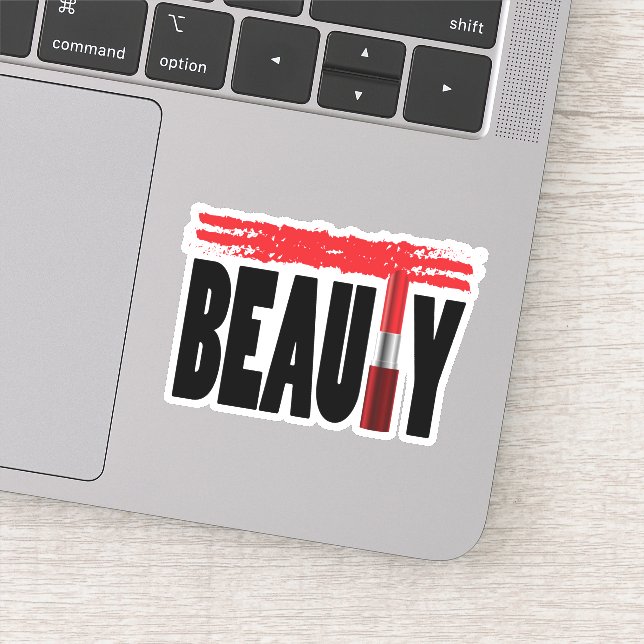 Beauty Typografie Lipstick Aufkleber (Detail)