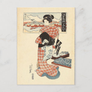Beauty und Sumida River - Edo Meisho Bijin Awase Postkarte